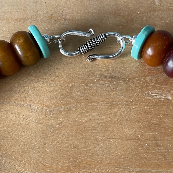 Burmese Jade and Tibetan Turquoise Necklace - Picture 3 of 7